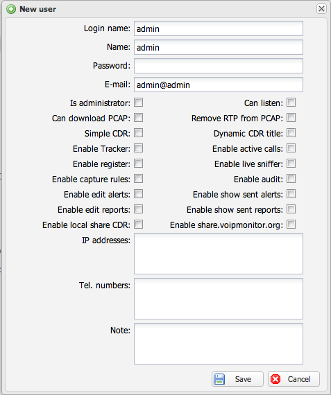 User Management Formular