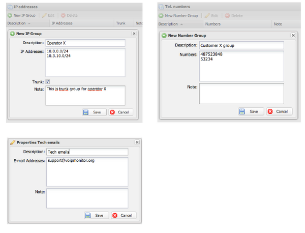 Groups management interface