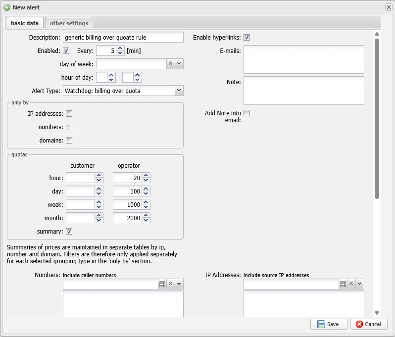 Billing Alert Configuration - Per-IP quota limits